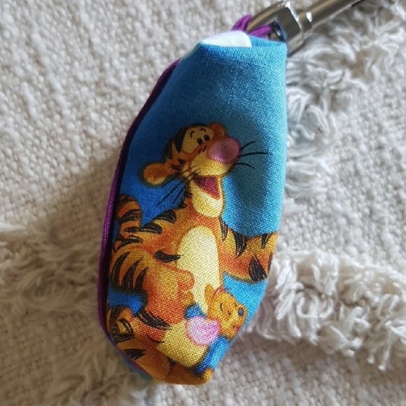 Doggy DOO Doggy Poo Bag Blue and Yellow Disney Winnie The Pooh Handsewn Pouch - Picture 2 of 4